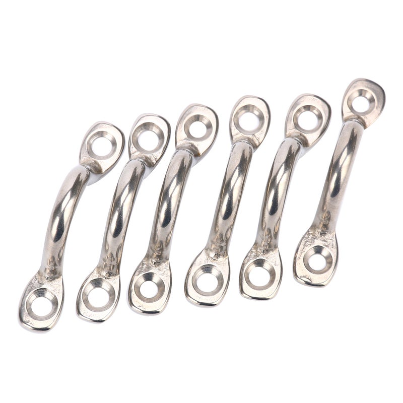 Amarine Made Stainless Steel Bimini Boat Top PAD Eye, Eye Straps, Tie Down, Kayak Deck Loops, Tie Down Anchor Point, footman's Loop for Kayak Canoe Rigging (6-Pack) - Image 1